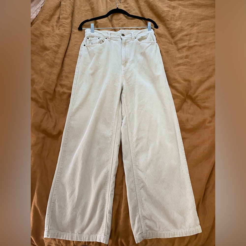 BDG high and wide cream corduroys